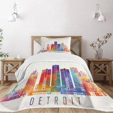 Vibrant Modern Building Bedspread Set