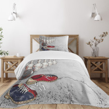 Grunge Objects Bedspread Set