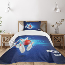 Strike Red Ball Pins Bedspread Set