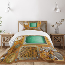 Grunge Steampunk Machine Bedspread Set