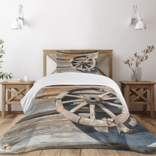 Log Wall Cart Bedspread Set