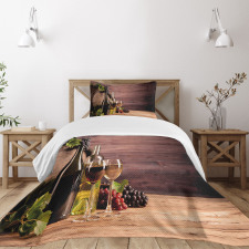 Rustic Viticulture Concept Bedspread Set