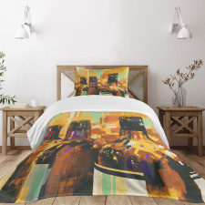 Bottles Brushstrokes Art Bedspread Set