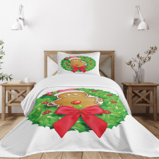 Xmas Wreath Bedspread Set