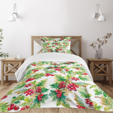 Watercolor Berries Winter Bedspread Set