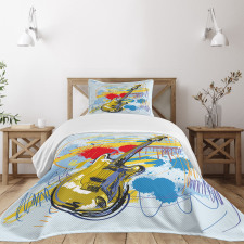 Abstract Musical Instrument Bedspread Set