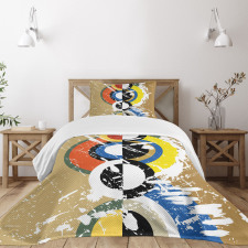 Abstract Geometric Circles Bedspread Set