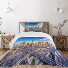 Panoramic Dubai Traffic Bedspread Set