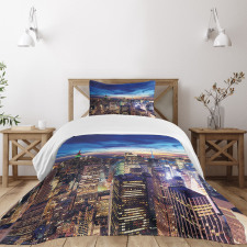 Buildings Midtown at Dusk Bedspread Set