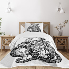 Snake and Tiger Pattern Bedspread Set