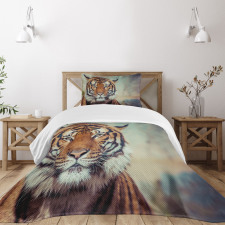 Large Calm Wild Cat Blur Bedspread Set