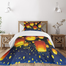 Floating Fanoos Chinese Bedspread Set