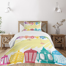 Colorful Framework Bedspread Set