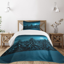 Tranquil Snowy Woodland Bedspread Set