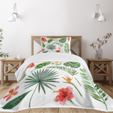 Heliconia Philodendron Bedspread Set