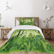 Cartoon Rainforest Bedspread Set