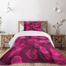 Hearts Blurry Bedspread Set