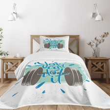 Retro Inspiration Words Bedspread Set