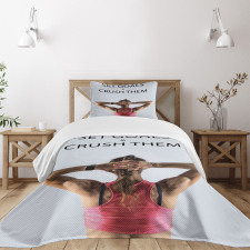 Athletic Model Woman Bedspread Set