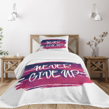 Brushstrokes with Words Bedspread Set