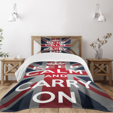 Words Crown UK Flag Bedspread Set