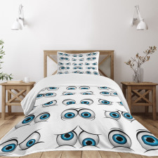 Cartoon Emoticons Funny Bedspread Set