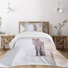 Rural Field Snow Stormy Bedspread Set