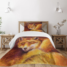 Vibrant Art Fox Resting Bedspread Set