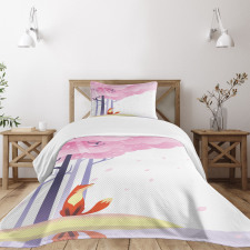 Spring Pink Sakura Idyllic Bedspread Set
