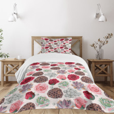 Lotus Pot Roses Agave Bedspread Set
