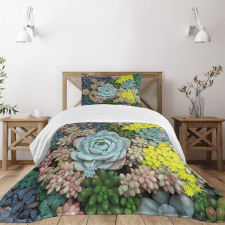 Miniature Plants Stones Bedspread Set