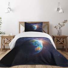 Face of Earth in Space Bedspread Set