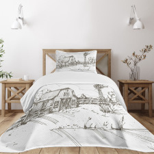 Rustic Farmhouse Barn Bedspread Set