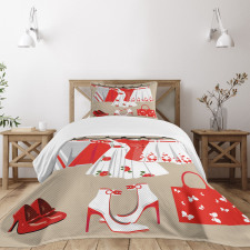 Clothes Shoes Bedspread Set