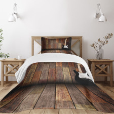Guitar Wood Room Bedspread Set