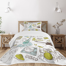 Love Music Sketch Bedspread Set