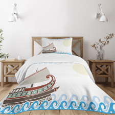 Ornate Greek Ship Bedspread Set