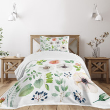 Floral Elements Bedspread Set