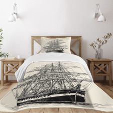 Sail Boat Vintage Bedspread Set