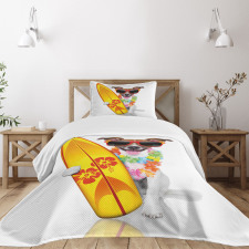 Surf Dog Glasses Bedspread Set