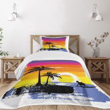 Tropical Beach Bedspread Set