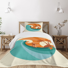 Retro Man Surfing Bedspread Set