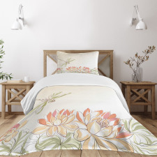 Lotus Flower Field Bedspread Set