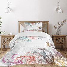 Flowers Herbs Bedspread Set