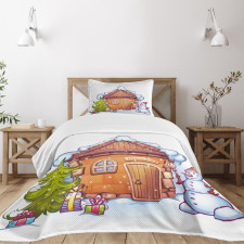 Cartoon House Bedspread Set