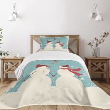 Snowman Woman Love Bedspread Set