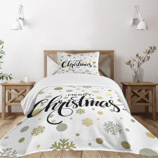 Merry Xmas Snowflake Bedspread Set