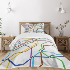 Vibrant Striped Metro Route Bedspread Set