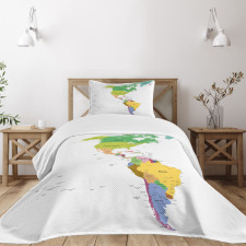 South and North America Bedspread Set