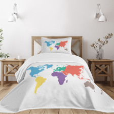 World Global Continents Bedspread Set